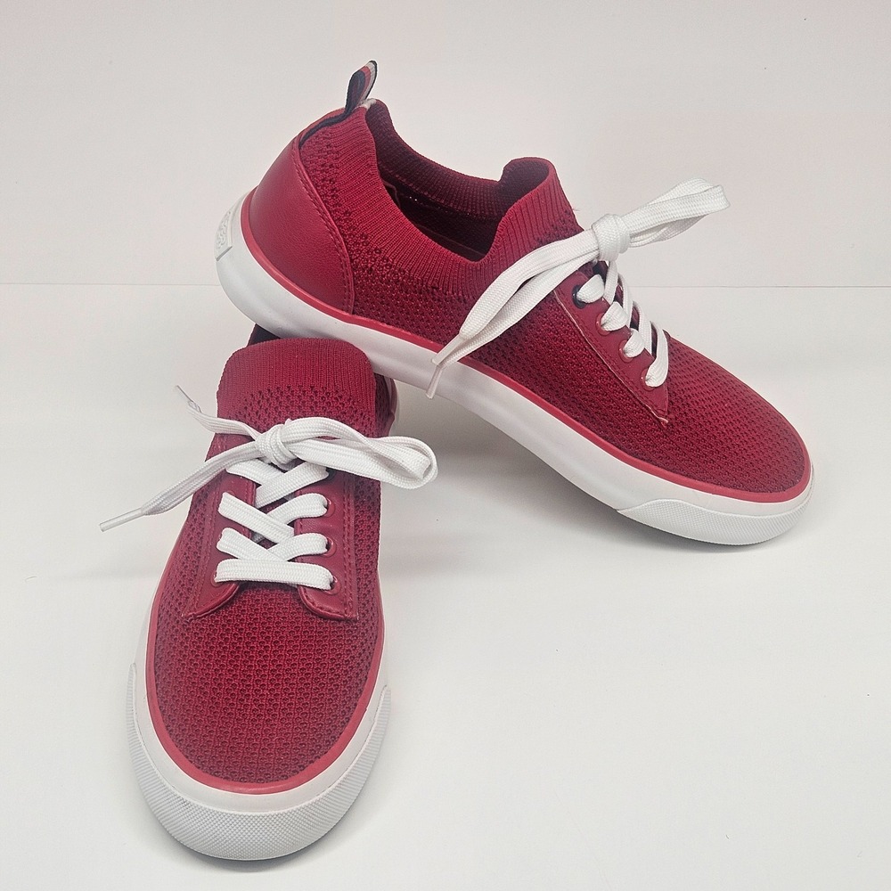 Tommy Hilfiger Sneaker Shoes Womens Size 8 M Red Twgessie Stretch Knit